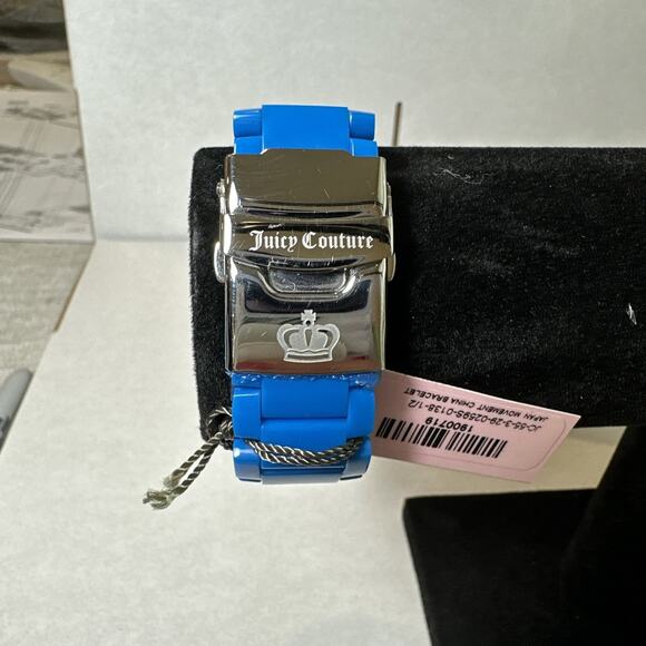 Rare NEW Juicy Couture Watch Women 36mm Blue White Dial Bling Bezel NWT in box main image 4